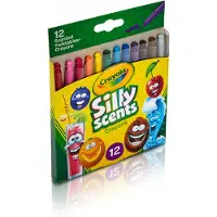 Crayola - Silly Scents - 12 Geurdraaiwaskrijtjes, Voor School en Vrije Tijd