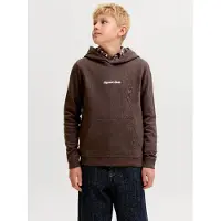 JACK&JONES JUNIOR Junior Sweatshirt 'JORNorrebro' chocoladebruin / wit