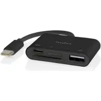 Nedis USB-Hub | 1x USB-C | 1x USB A / 1x USB-C | 4-Poorts poort(en) | USB 2.0 | USB Gevoed | SD & MicroSD - CCGB64780BK01