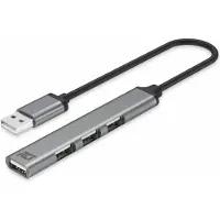 ACT AC6225 USB-A Hub 2.0 | 4-poorts USB-A | Aluminium | Kabellengte 18cm