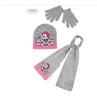 L.O.L. Surprise! Lol Surprise Rock winterset - muts / sjaal / handschoenen - grijs - roos - maat 54 cm