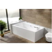 Badland INFINITY hoekbad 160 x 100 cm links wit met styropor ombouw