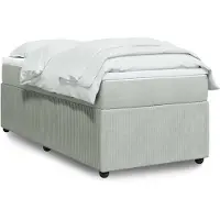 vidaXL Boxspring met matras fluweel lichtgrijs 100x200 cm