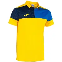 Joma Crew V Korte Mouw Poloshirt Geel 5-6 Years Jongen