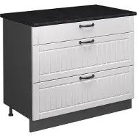 Vicco Keukenonderkast Fame-Line Wit Landhuis/Antraciet 100 cm, WB Antraciet, Model 62030