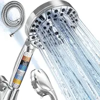BOTC Douchekop met Hoge druk en Filter - Model: S011 - douchekopmet Slang regendouche - 10 Sproeistanden - Waterbesparende - Zilver