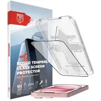 Rosso Screen Protector Geschikt voor Apple iPhone 15 Plus | Gehard Glas | Beschermglas | Glasplaatje | Case Friendly | Met Installatietray | Eenvoudige montage