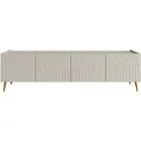 Vente-unique Tv-meubel met 4 deurtjes - Beige - NORSIM