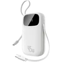 Baseus Powerbank Enerfill FC31, 20000mAh, 45W, met display, met USB-C en USB-C kabels, wit