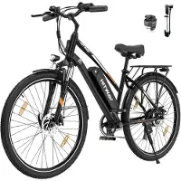 Hitway Elektrische Fiets BK27 - 28 Inch City Commuter EBike met Afneembare 36V 12Ah Lithium Batterij - Mountain E-Bike met 250W Motor - 7 Versnellingen - IP54 Waterdicht