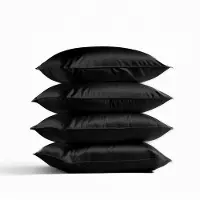 Silk Heaven 4x Zijden Kussensloop 60x70cm Zwart Hotelsluiting 19 Momme - Kussensloop set - Luxe Silk Kussensloop 100% moerbei zijde - Zijde kussensloop - - 60x70cm (standaard) / Hotelsluiting