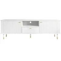 MODFU - TV-Meubel - Met Open Vak En Lade - Soft-Close Scharnieren - Modern - MDF - Wit - 170 x 36 x 54 cm