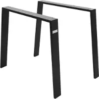 ML-Design Set van 2 tafelpoten Ash | metaal zwart 90x8x72 cm tafelbladen en -poten | NADUVI