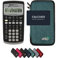 Texas Instruments TI-BA II Plus incl. WYNGS Beschermhoes Turkoois - Financiële Rekenmachine - Basis Pakket