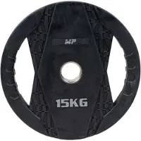 Muscle Power Olympische Halterschijf met Handgrepen - Rubber - 15 kg