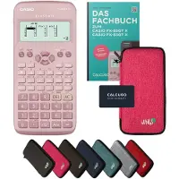 Casio fx-83GT X incl. beschermhoes Roze & vakboek (64 pagina's, DIN A5) – Wetenschappelijke rekenmachine – Smart Set