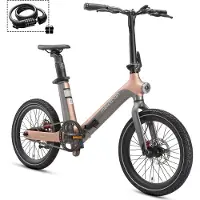 Maxtron Smart30 Elektrische Fiets – 20 Inch Opvouwbare E-bike – 36V 9.6Ah Accu – Actieradius tot 60 km – Schijfremmen – Stadsfiets - Goudgrijs