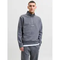 Jack & Jones Sweatshirt 'JJESoho' donkergrijs / wit
