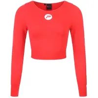 Pure Vrouwen, Sportief shirt, Sportief shirt met lange mouwen voor vrouwen (S), Rood, S