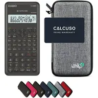 Casio fx-82MS 2nd edition incl. WYNGS Beschermhoes Lichtgrijs - Wetenschappelijke Rekenmachine - Basis Pakket