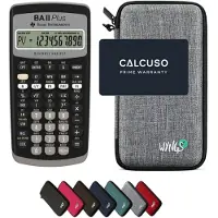 Texas Instruments TI-BA II Plus incl. WYNGS Beschermhoes Lichtgrijs - Financiële Rekenmachine - Basis Pakket