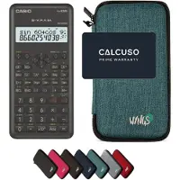 Casio fx-82MS 2nd edition incl. WYNGS Beschermhoes Turkoois - Wetenschappelijke Rekenmachine - Basis Pakket