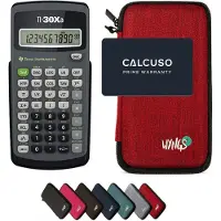 Texas Instruments TI-30Xa incl. WYNGS Beschermhoes Rood - Wetenschappelijke Rekenmachine - Basis Pakket