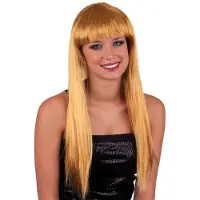 Espa Pruik lang stijl turquoise haar met pony