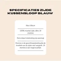 Silk Heaven Zijden kussensloop 50x60cm Blauw Hotelsluiting 19 Momme - Kussensloop set - Luxe Silk Kussensloop 100% moerbei zijde - Zijde kussensloop - - 50x60cm / Hotelsluiting