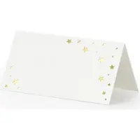 Party Deco Naamkaartjes Sterren Wit/Goud (10st)