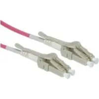 Roline Low Loss LC Duplex Optical Fiber Patch kabel met quick release klem - Multi Mode OM4 - paars / LSZH - 2 meter