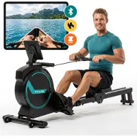 FITAGE Roeitrainer - Roeimachine 16 Weerstandniveaus - Roeiapparaat met Trainingsprogrammas en App - Roeitrainers - Inklapbaar