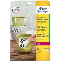 Avery-Zweckform L4778REV-20 Folie-etiketten 45.7 x 21.2 mm Polyester folie Wit 960 stuk(s) Weer verwijderbaar Laser (kleur), Laser (zwart/wit), Kopiëren