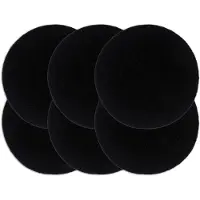 vidaXL Placemats 6 st rond 38 cm katoen effen zwart