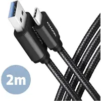Axagon BUCM3-AM20AB USB-C-kabel USB 3.2 Gen1 USB-A stekker, USB-C stekker 2 m Zwart Vergulde steekcontacten