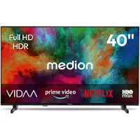Medion 100.3 cm 40" HD TV Smart TV HDR VIDA Store Prime Video Disney+ DAZN HbbTV PVR Bluetooth HD+, MD840101