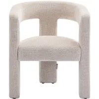 Vente-unique Fauteuil in beige textuurstof FAVINA