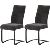 Furnilux Leni stoel set van 2 in antraciet moderne design fauteuils