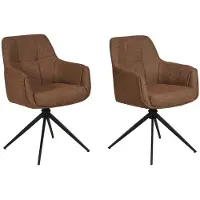 WEBER INDUSTRIES Set van 2 LINEA draaistoelen / Bruin