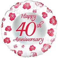 Oaktree - Folieballon - Happy 40th anniversary - Zonder vulling