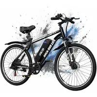 RCB Elektrische Fiets, 26 Inch City Commuter EBike,250W Motor,25 km/u,7-Speed, APP, zwart