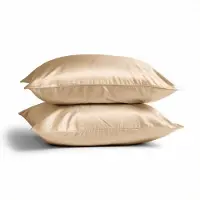 Silk Heaven 2x Zijden Kussensloop 60x70cm Donker Champagne Ritssluiting 22 Momme - Kussensloop set - Luxe Silk Kussensloop 100% moerbei zijde - Zijde kussensloop - - 60x70cm (standaard) / Ritssluiting