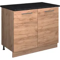 Vicco Wastafelkast Fame-Line, Goudkleurig Eiken/Goudkleurig Eiken, 100 cm, WB Antraciet