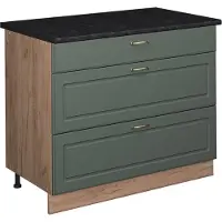 Vicco Keukenonderkast Fame-Line, Groen-Goud Landhuis/Goudkleurig Eiken, 100 cm, WB Antraciet
