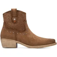 Refresh Dames Enkellaarsjes 175042 bruin (40), 3 tot 5 cm, Ritssluiting, Casual 17504202-CAMEL
