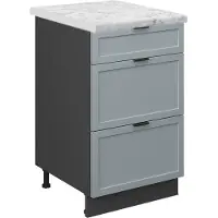 Vicco Keukenonderkast Fame-Line, Licht blauw-grijs/Antraciet, 50 cm, WB Marmer