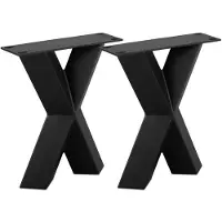 MD Interior Black set van 2 X-poten voor bank zwart