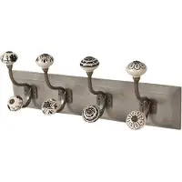 Clayre & Eef Wandkapstok 4 Haken 45x10x18 cm Wit Hout