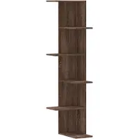 vidaXL Hoekwandschap 36,5x36,5x140 cm bewerkt hout bruin eikenkleurig