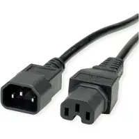 ACT Netsnoer C14 - C15 zwart 2 m AK5003